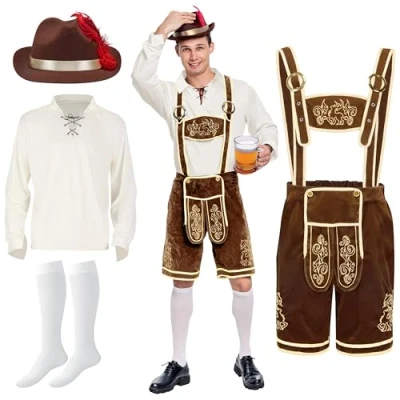 Afbeelding van Spooktacular Creations Duitse Beierse Oktoberfest kostuumset voor heren Halloween verkleedfeest en bierfestival (medium)