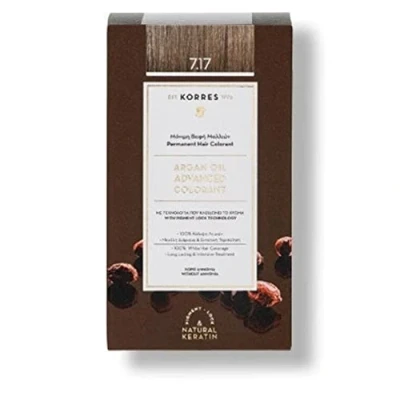 Afbeelding van Korres Argan OIL Advanced Colorant Haarverf, Maat: 145 ml, Medium blonde beige 7.17