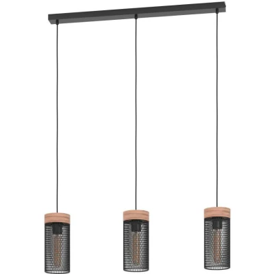 Afbeelding van EGLO Kilnsdale Hanglamp E27 81 cm Hout/Staal Zwart/Bruin