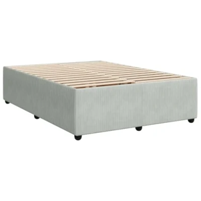 Afbeelding van vidaXL Bedframe fluweel lichtgrijs 140x200 cm