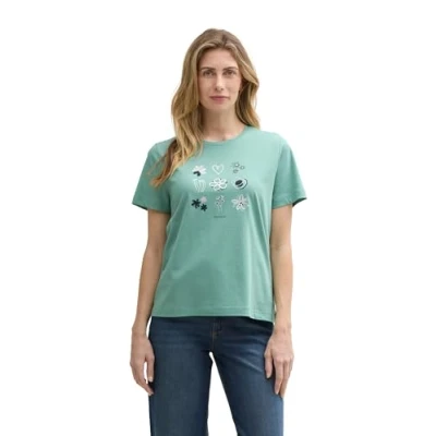 Image de TOM TAILOR T shirt pour femme, 10978 Vert délavé, 3XL