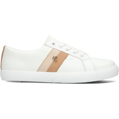 Afbeelding van Lauren Ralph Janson TOP Sneakers laag, Dames, Maat: 41, Snow white/explorer sand/buff Leer