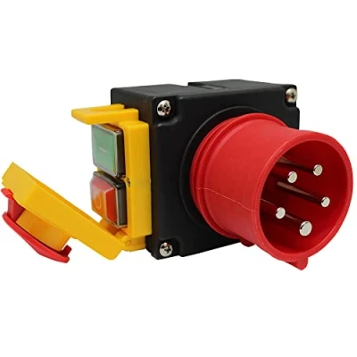 Afbeelding van Schakelaar/stekkercombinatie DZ08 3 400V met noodstop en faseomvormer identiek aan Kedu KOA7