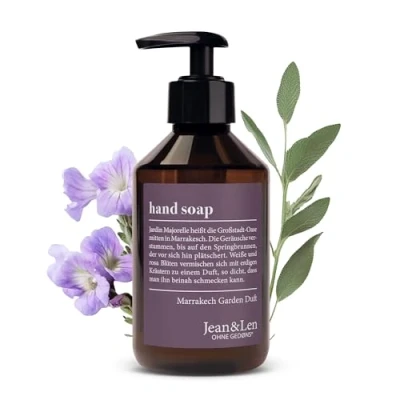 Afbeelding van Jean &amp; Len Marrakech Garden Zeep voor belaste handen, geschikt dagelijks gebruik, vloeibare pompzeep, warme en rustgevende geur, veganistisch, 250 ml