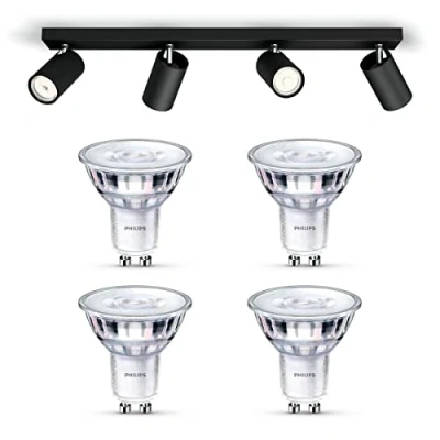 Afbeelding van Philips myLiving Kosipo Opbouwspot 4 Lichtpunten Gu10 Zwart Incl. LED Scene Switch 50W