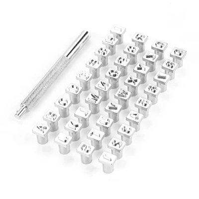 Afbeelding van 36 stks Staal Punch Alfabet Letter Nummer Stamper Set 3mm / 6mm Metaal Leer Ponsen Gereedschap DIY Lederen Ambachten (6mm)