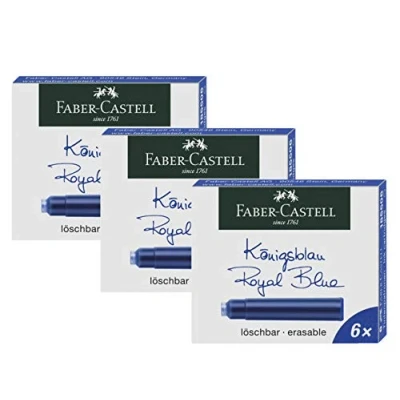 Afbeelding van Faber Castell 185506 inktpatronen standaard (3 pack (koningsblauw), standaard)