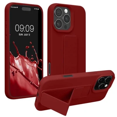 Afbeelding van kwmobile back cover voor smartphone geschikt Apple iPhone 16 Pro 1x beschermhoesje van kunststof In rabarber rood