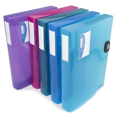 Afbeelding van Rapesco 1690 harde archiefdoos, rug 40 mm, A4, transparante kleuren, 5 stuks