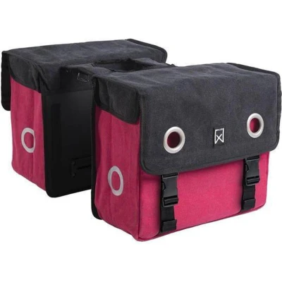 Afbeelding van Willex Canvas Tas Zwart/Paradise Red