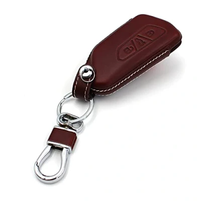 Afbeelding van VF Sleutelhoes voor autosleutels met 3 knoppen(rood leer)