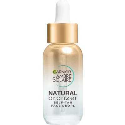 Afbeelding van Garnier natuurlijke zonnebronzer, zelfbruinende druppels voor het gezicht, hyaluronzuur en kokoswater, op maat gemaakte glans, progressieve nepbruin, goedgekeurd door Cruelty Free
