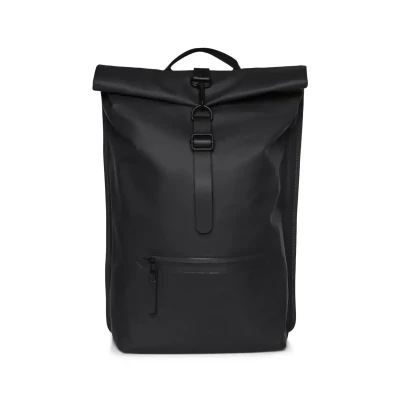Afbeelding van Rains Rolltop Rucksack W3 Black Grain