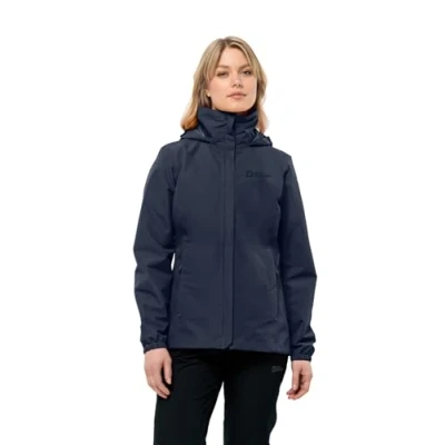 Afbeelding van Jack Wolfskin Stormy Point Regenjas, Dames, Maat: XXL, Night blue