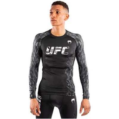 Afbeelding van UFC VENUM AUTHENTIC FIGHT WEEK MEN&#039;S PERFORMANCE LONG SLEEVE RASHGUARD BLACK MAAT XL