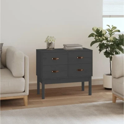 Afbeelding van Wandkast 90x40x78 cm massief grenenhout grijs