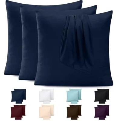 Afbeelding van Utopia Bedding Set van 4 kussenslopen, 80 x cm, 100% polyester, marineblauw, bestand tegen krimpen en vervagen