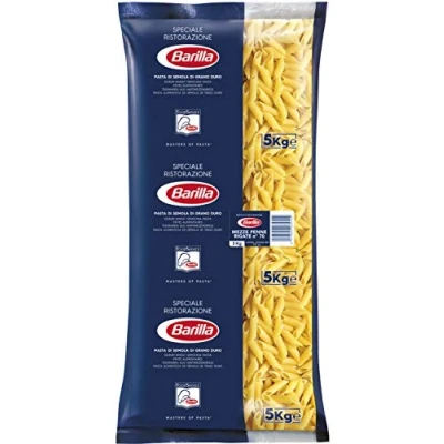 Afbeelding van Barilla Mezze Penne Rigate harde tarwepasta n. 70 1 verpakking (1 x 5 kg)