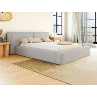 Afbeelding van Pascal Morabito Bed met opbergruimte 160 x 200 cm Stof Lichtgrijs TIMANO van L 226 H 90 D 252