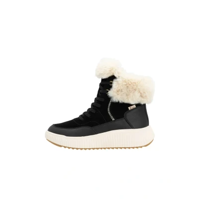 Afbeelding van Rieker Evolution W1773 Snowboots, Dames, Maat: 40, Graphitschwarz Veloursleer