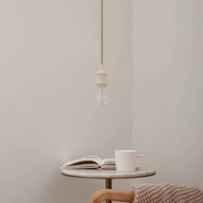 Afbeelding van Lindby hanglamp Hattie, beige, Ø 5 cm, metaal E27