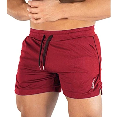 Afbeelding van Superora Mens Running Gym Sport Shorts Ademend Outdoor Workout Training met zakken, Rood, XL