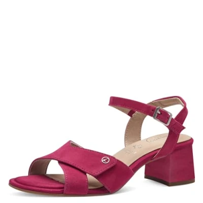 Afbeelding van Tamaris Sandalen, Dames, Maat: 37, Fuxia suede Leer