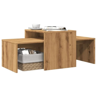 Afbeelding van vidaXL Salontafel 100x48x40 cm bewerkt hout artisanaal eikenkleurig