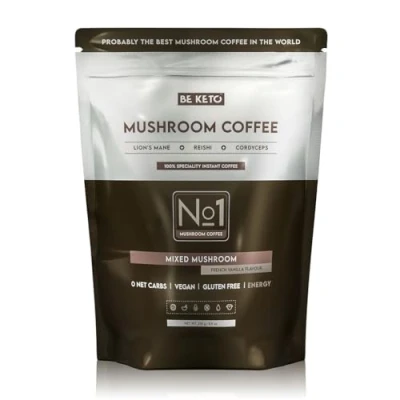 Afbeelding van Oplosbare koffie paddenstoel (Lion&#039;s Mane &amp; Cordyceps Reishi) Franse vanille 250 g