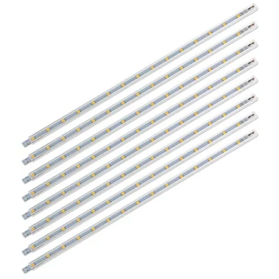 Afbeelding van SEBSON Ledstrip, 12 V, warmwit, 8 stuks, 30 cm lichtstrip met voeding, schakelaar en aansluitkabels, platte lamp onder keukenkast, plank, kast, 9 x 7 300
