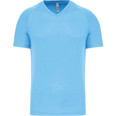 Afbeelding van PROACT Heren sport t shirt V hals PA476 sky blue