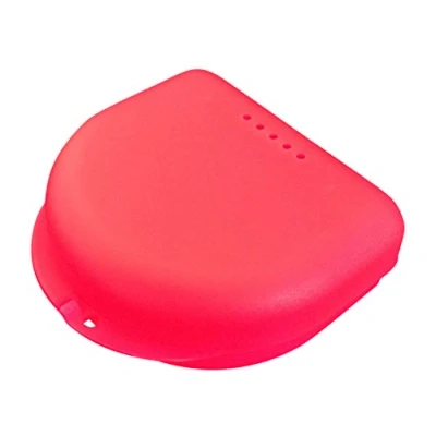 Afbeelding van Kleine opbergdoos voor tandheelkundige apparaten, mondbescherming, goot tegen bruxisme enz. (roze)
