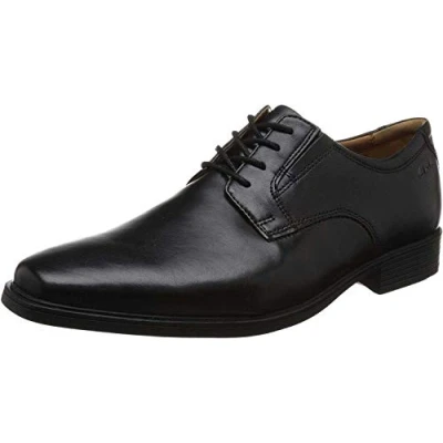 Afbeelding van Clarks Oxford Tilden heren effen, Zwart leder