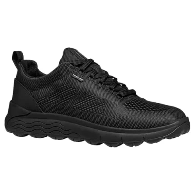 Afbeelding van Geox Spherica Sneakers laag, Heren, Maat: 42, Black Leer en textiel