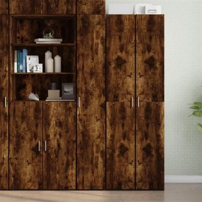 Image de vidaXL Buffet haut chêne fumé 30x42,5x185 cm bois d&#039;ingénierie3281396