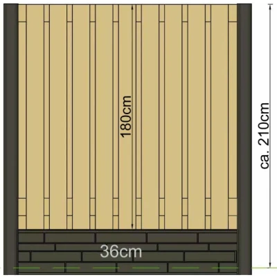 Afbeelding van Berton sleufpaal Reest antraciet tussenmodel 280 cm met kabeldoorvoer Tuindeco