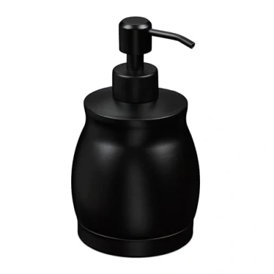 Afbeelding van Relaxdays zeeppompje 390 ml rvs keuken toilet vrijstaand zwart
