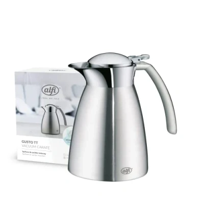 Afbeelding van alfi GUSTO TT 0,4 l, roestvrijstalen thermoskan, geplaatst deksel, houdt 12 uur warm, 24 koud, duurzame ideaal als koffiezetapparaat, theepot, vaatwasmachinebestendig, BPA vrij