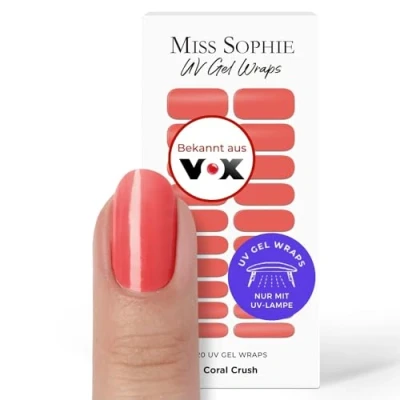 Afbeelding van Miss Sophie Coral Crush 20 stuks uv gelnagellakstrips voor vingernagels en teennagels