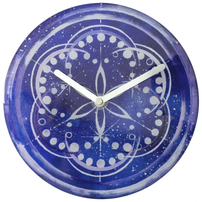 Afbeelding van Tafelklok Nextime dia 20cm Indigo glas Cosmo Tafel