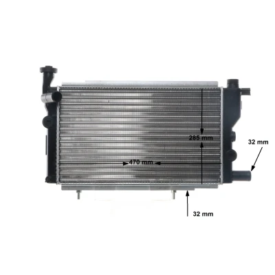 Afbeelding van MAHLE ORIGINAL CR 428 000S Radiateur voor voertuigen zonder airco 470 284 36 Koelribben mechanisch gelast PEUGEOT: 205 II Hatchback, Convertible