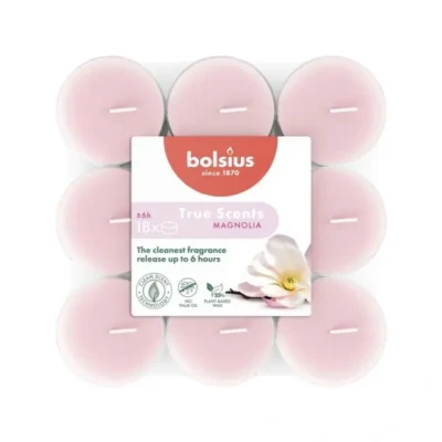 Afbeelding van Bolsius True Scents Geurtheelichten 18 stuks Clear cup Magnolia