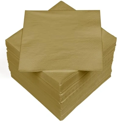 Afbeelding van Heku 30241 24: 100 effen papieren servetten, 3 laags, 33 x cm, goud
