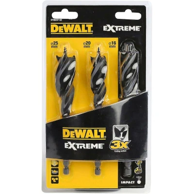 Image de DEWALT DT90237 QZ Jeu de forets à trois goujures vitesse EXTRÊME 152MM (16,20,25 mm) 3 pièces