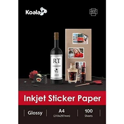 Afbeelding van KOALA 100 vellen fotopapier wit glanzend voor het afdrukken van etiketten DIN A4