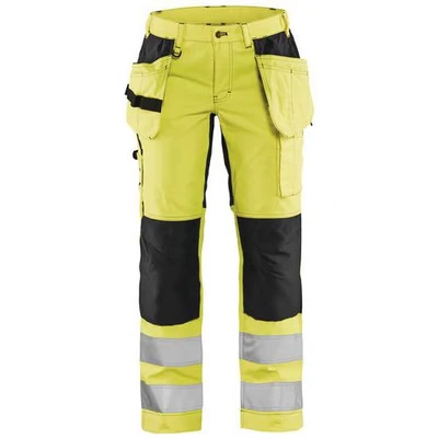 Image de Pantalon haute visibilité stretch femme jaune fluorescent/noir