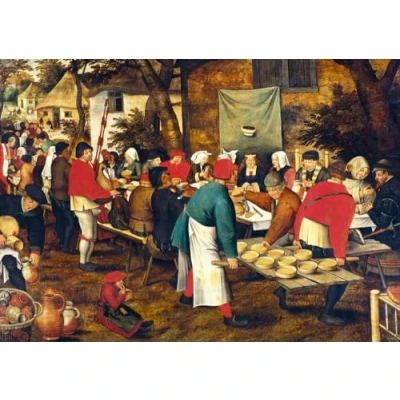 Afbeelding van Pieter Breughel Jr De boeren bruiloft (1000 stukjes, kunst puzzel)