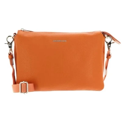 Afbeelding van MANDARINA DUCK Leren Schoudertas Mellow Leather Crossover Bag Marmalade Oranje