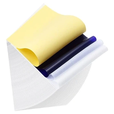 Afbeelding van Frevoitna 40 vellen transferpapier tatoeages, stencil tijdelijke overdracht, thermische papier, carbon tattoo sjabloon, voor inkjetprinters, laser en printers