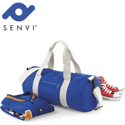 Afbeelding van Senvi Retro Schoudertas Weekendtas Kleur Royal Off White